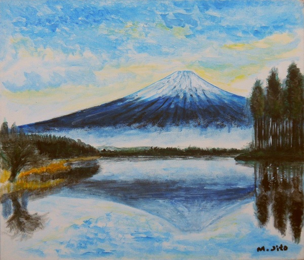 湖に映る富士山