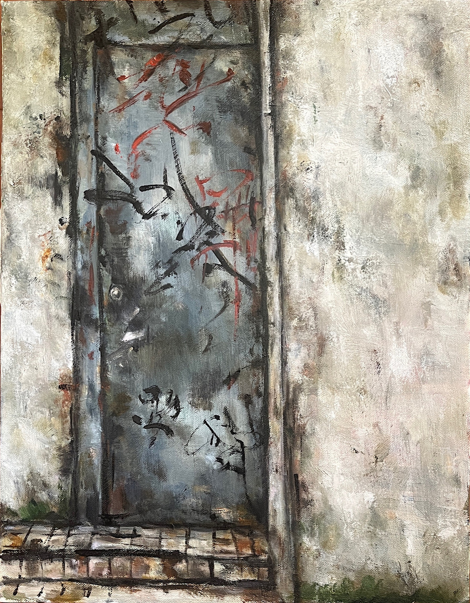 落書きのあるドア