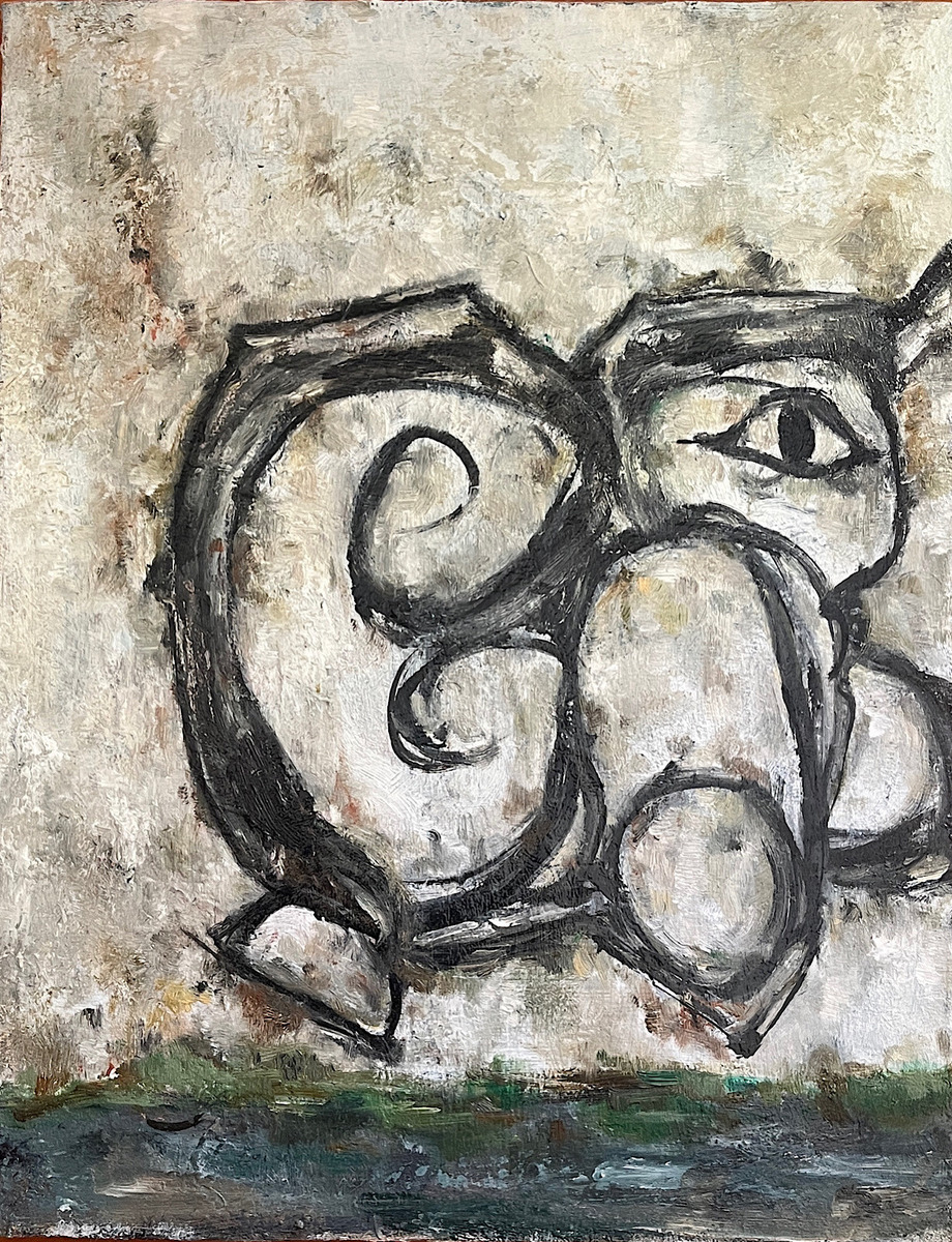 白い壁と落書き