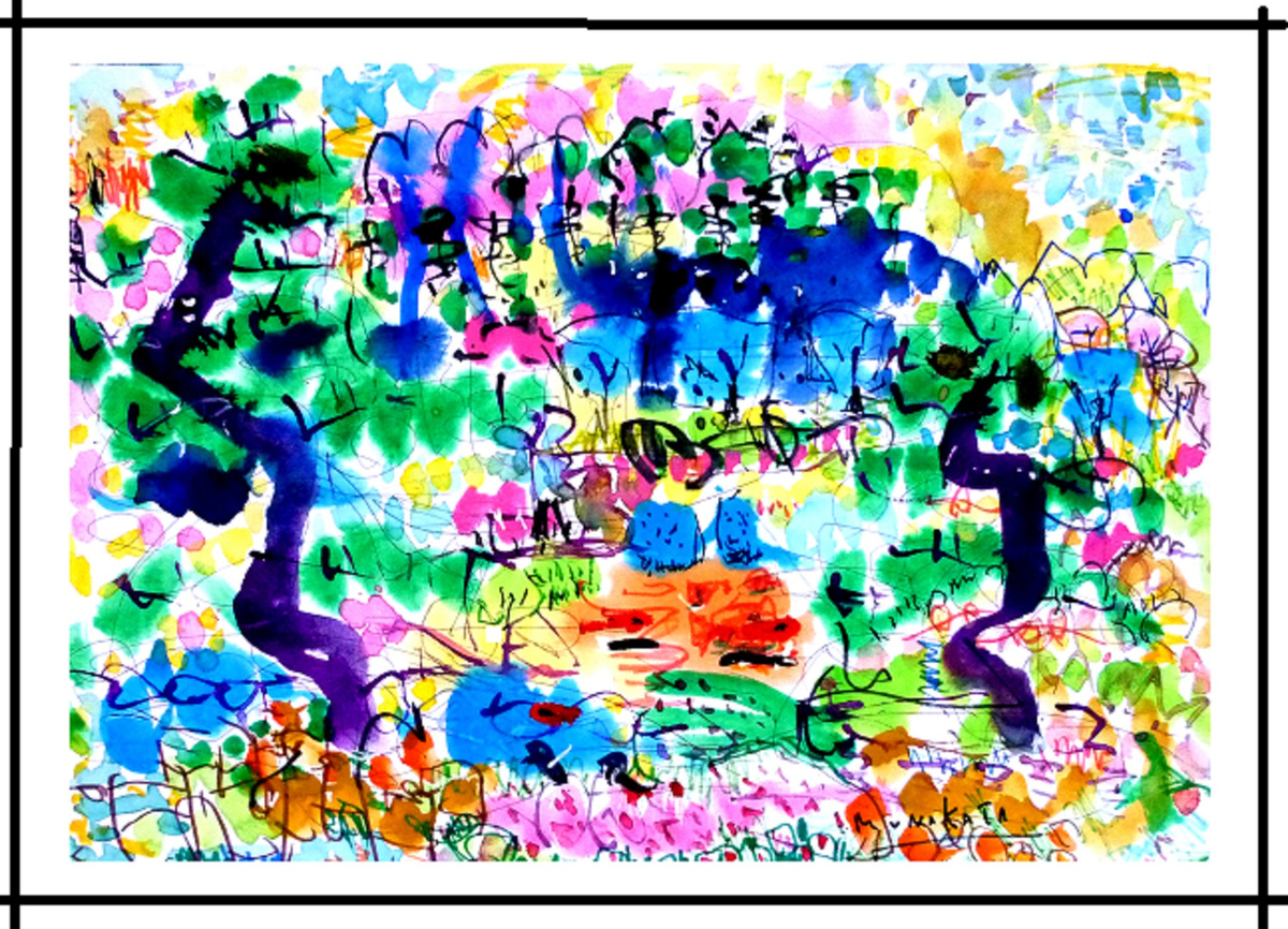 日本庭園 魚が踊る