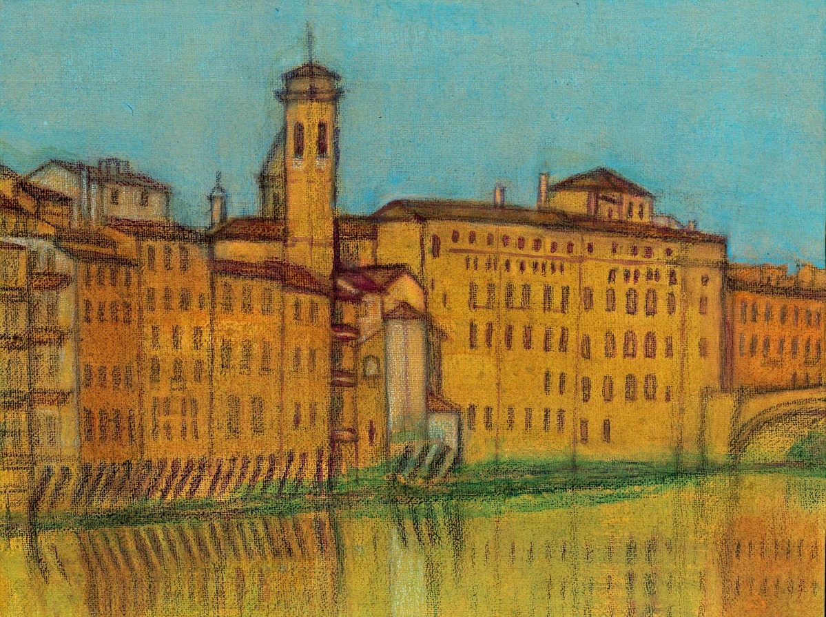 フィレンツェのアルノ川のほとり