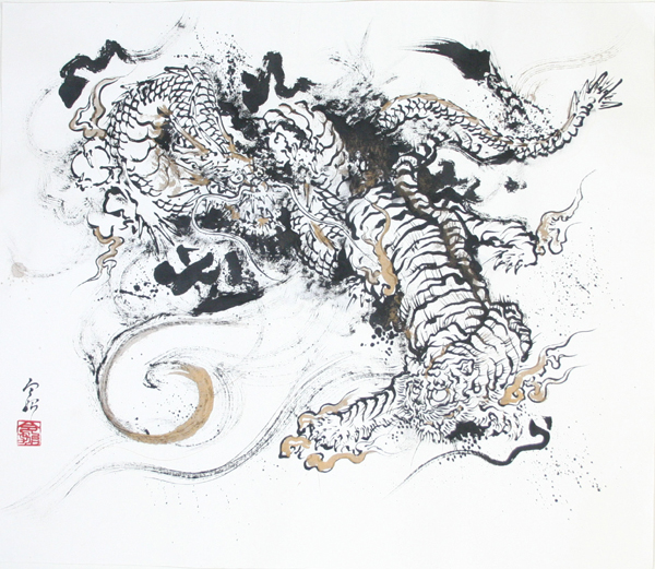 動物画「龍虎図(2005.11)」[令始(レイシ)] | ART-Meter