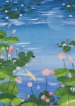 蓮の花と鯉
