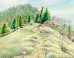 剣山登山道殉難碑前
