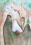 リスと小鳥