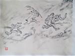 鳥獣人物戯画 蛙、兎、猿