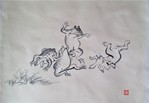 鳥獣人物戯画 蛙と兎