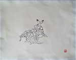鳥獣人物戯画 狐 兎