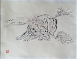 鳥獣人物戯画 獅子