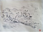 鳥獣人物戯画 兎と鹿