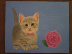 子猫と薔薇