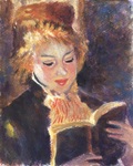 ルノワール「読書する少女」(水彩画)