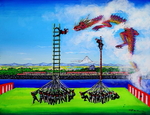 出初式と龍 6号F 額付き