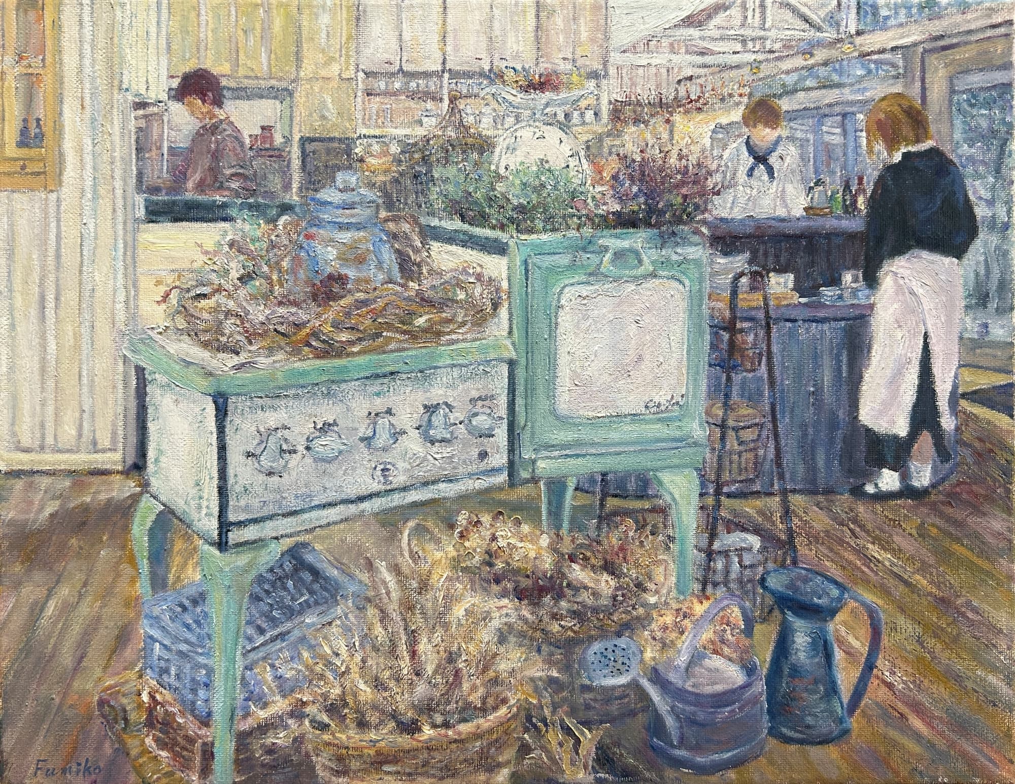 ペパーミントグリーンのオーブン