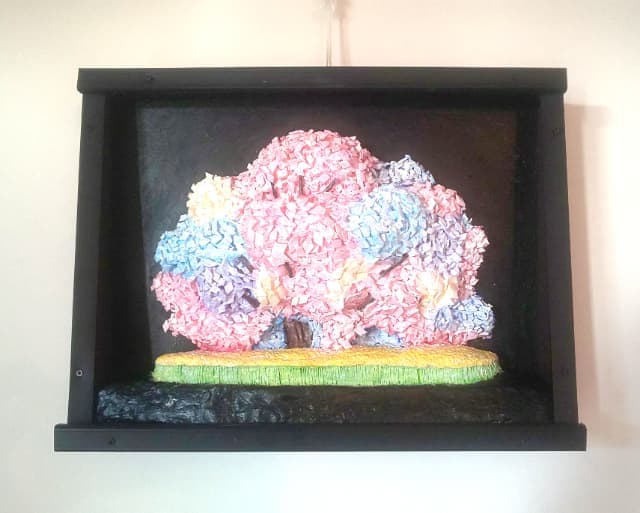 「吉高の大桜のライトアップ」(3D絵画)