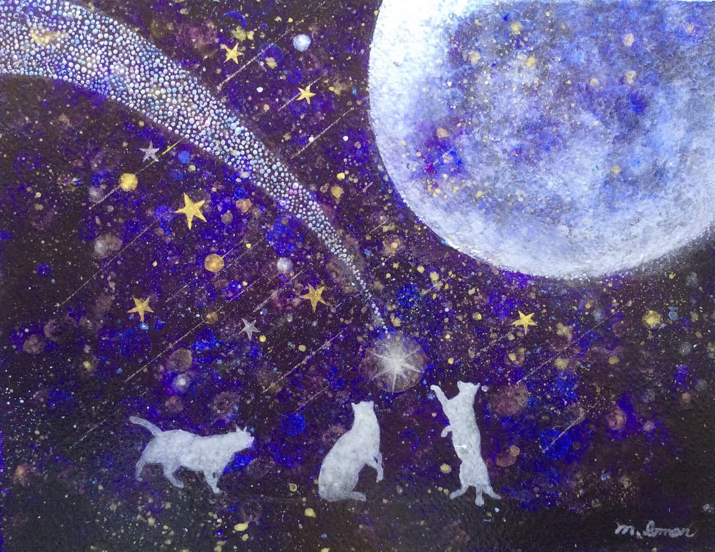 月夜の流れ星