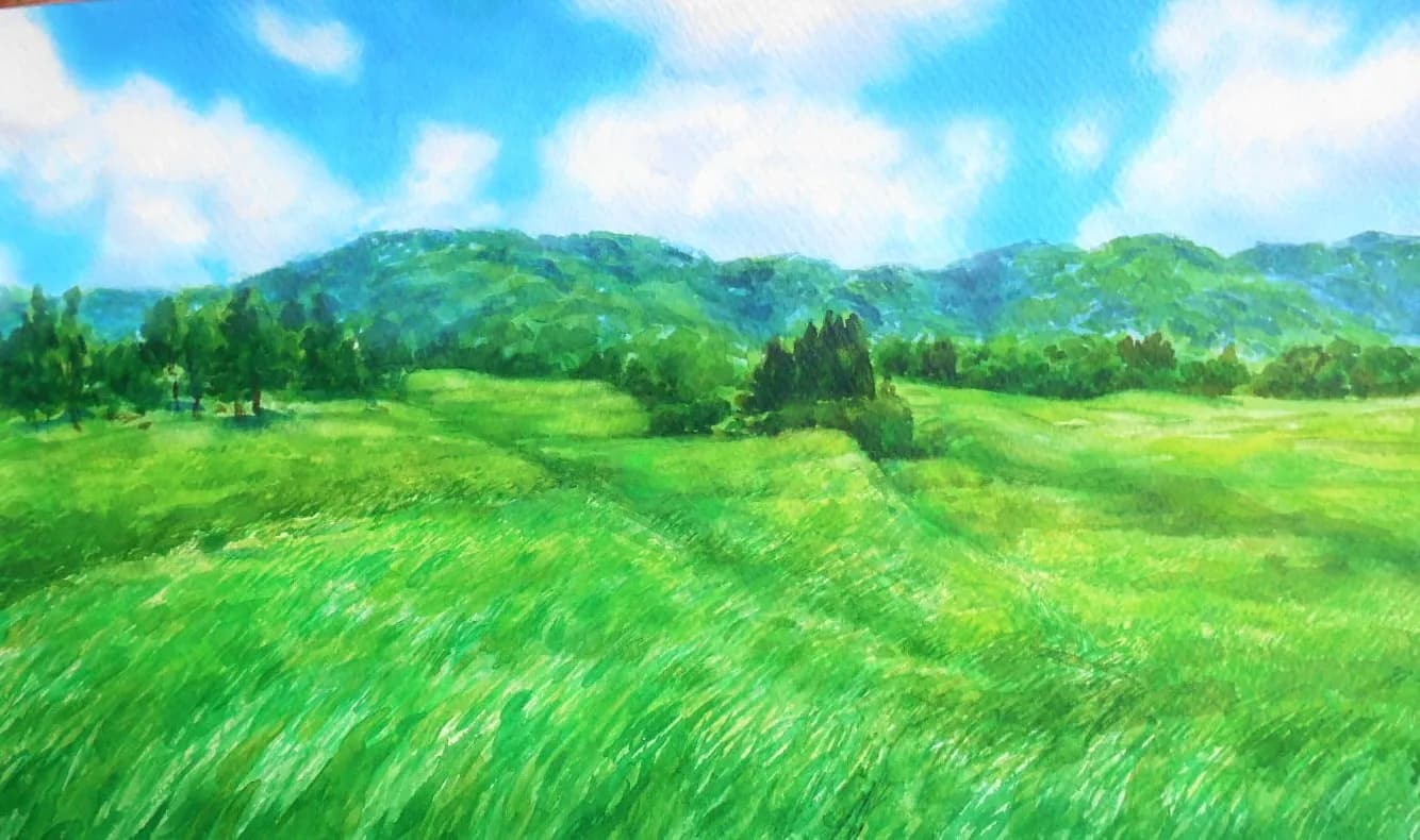 田を渡る風