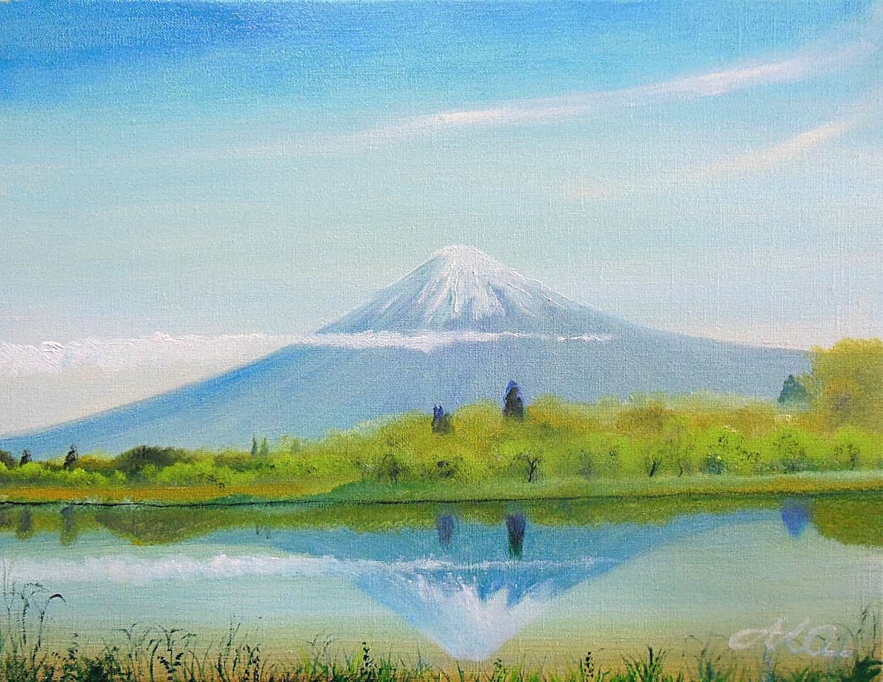 水田に映る富士山 f-6号