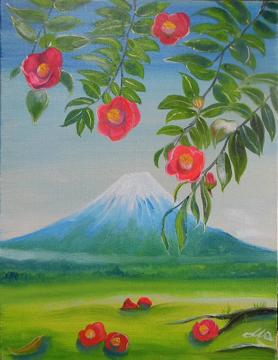 春椿と富士山 f-6号