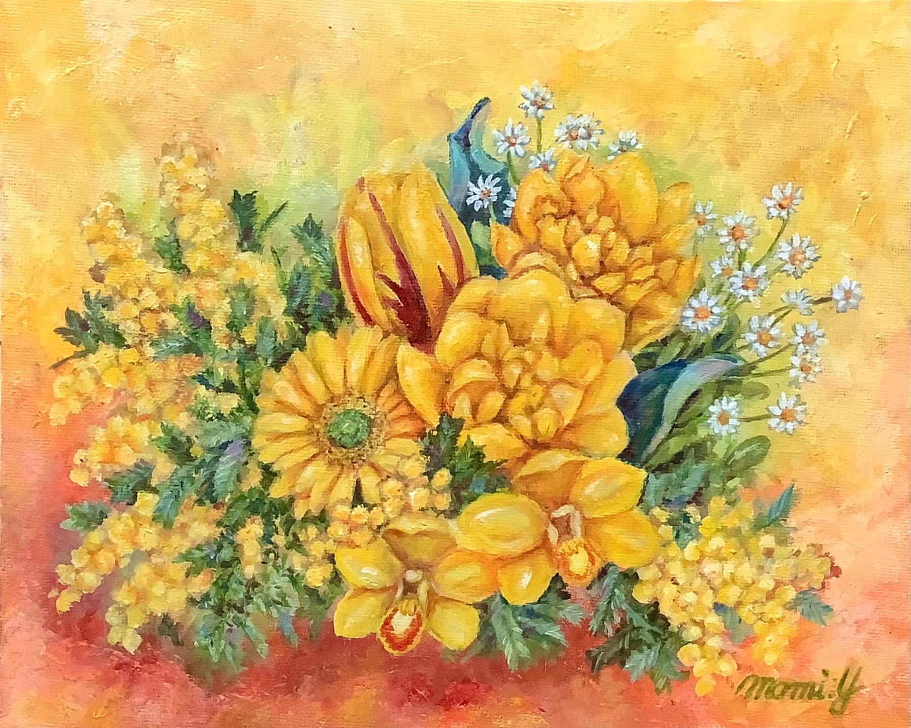 黄色の花束