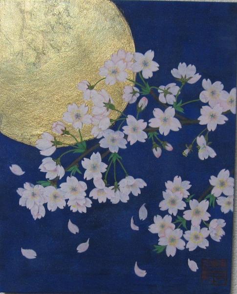 光の画家 ChieArtの版画 作品「月夜花」-