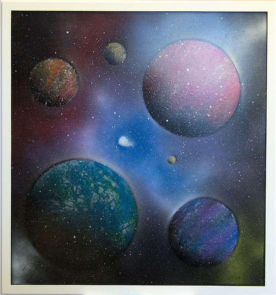 瀬*ン様 佐和貫利郎　作　『　宇宙　』シルクスクリーン　版画　サイン有り 銀河鉄 佐和貫利郎 宇宙の絵