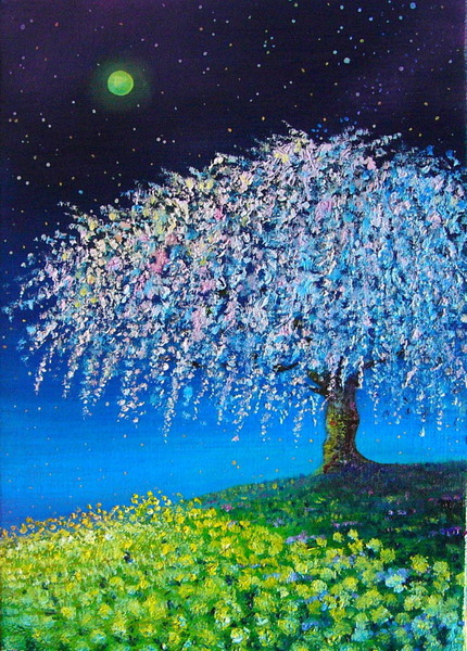 夜桜」 by Miyuki｜Artmeter｜暮らしを彩るアートが、きっと見つかる