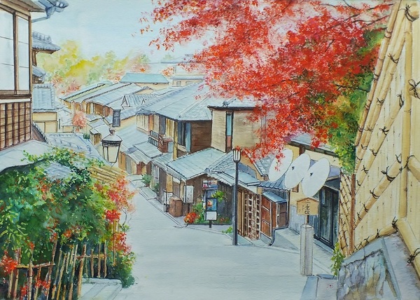 京都 二年坂の秋」 by HIROKI｜Artmeter｜暮らしを彩るアートが