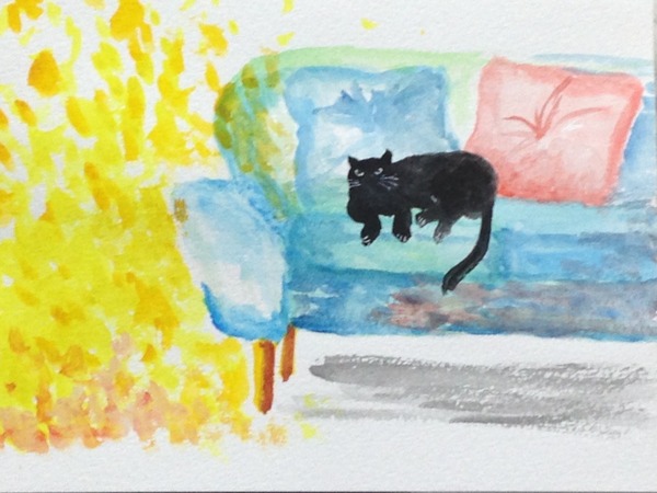 絵画。原画☆キャンバスF20【子猫たちのソファーでの幸せな瞬間に属する】 絵画。原画☆キャンバスF10【かわいい猫たちが一緒に香ばしいお