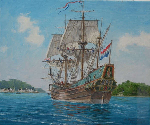 平戸のオランダ船