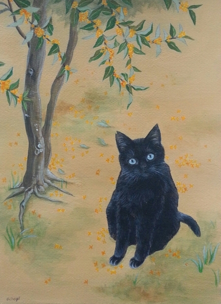 金木犀と黒猫