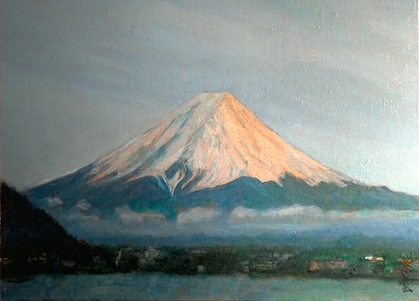 河口湖から見える富士山