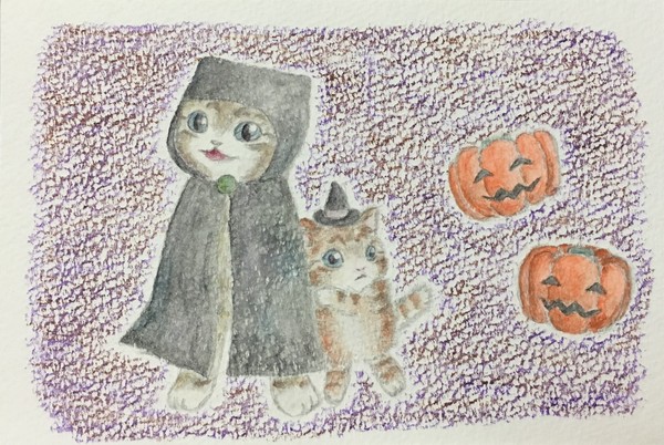 ハロウィン親子猫