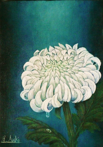 油絵「菊」