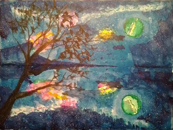 緑の月」 by 彩海 凪｜Artmeter｜暮らしを彩るアートが、きっと見つかる