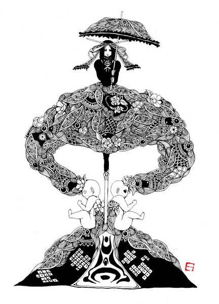 絵画　バランス アンバランス・アンブレラ」 by 一葉｜Artmeter｜暮らしを彩る