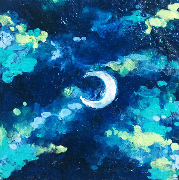 自作オリジナル絵画　「深海の月」 深海の月」 by ハヤシエリ｜Artmeter｜暮らしを彩るアートが、きっと