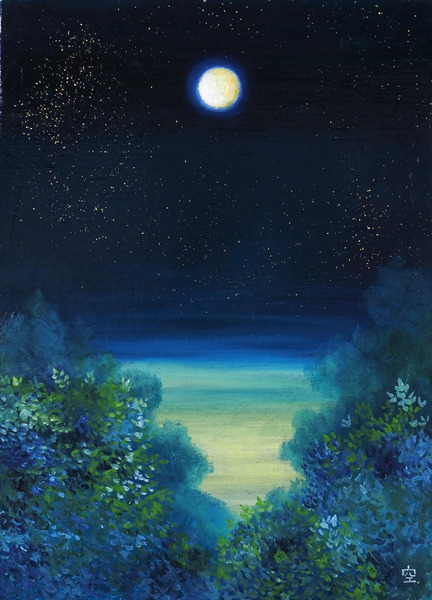 空想 幻想画 月夜の森 山川空 Art Meter 空想 幻想画 月夜の森 山川空 Art Meter