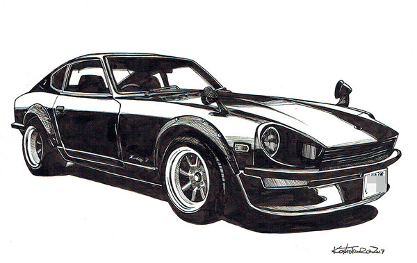 イラスト画 Fairlady Z S30 田村 幸章 Art Meter