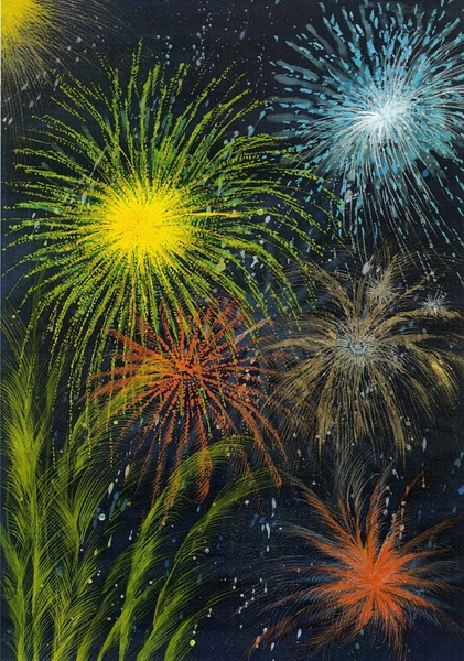 空想 幻想画 花火 14 歌絵 Art Meter