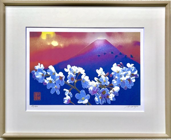 開運 赤富士桜 / 花鳥 22/40」 by 夢画房｜Artmeter｜暮らしを