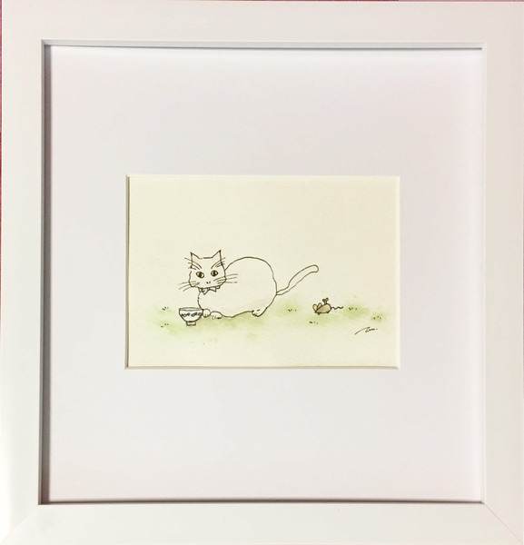 イラスト画 猫のお食事 ねこりっぷ Art Meter