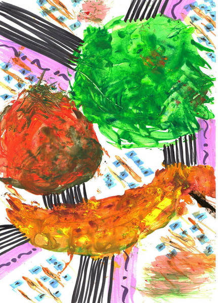 野菜画 レタスとバナナ おそらくトマト 和南 Art Meter 野菜画 レタスとバナナ おそらくトマト 和南 Art Meter