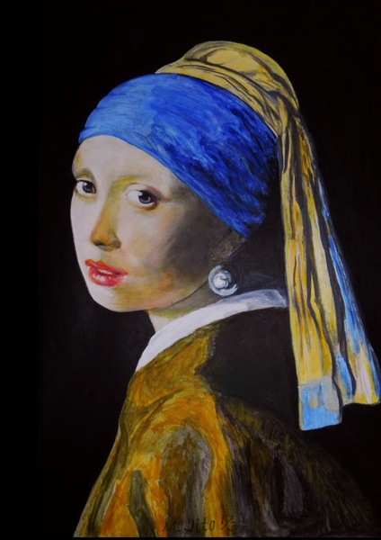 青いターバンの少女(1/3)」 by ToshiJapon｜Artmeter｜暮らしを彩る