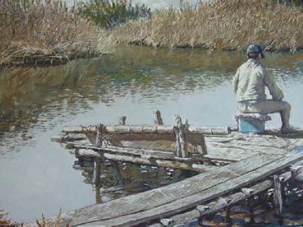 淀川の釣り人
