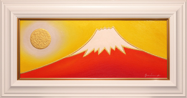 富士山画「金の太陽の日の出赤富士」[がんどうあつし] | ART-Meter