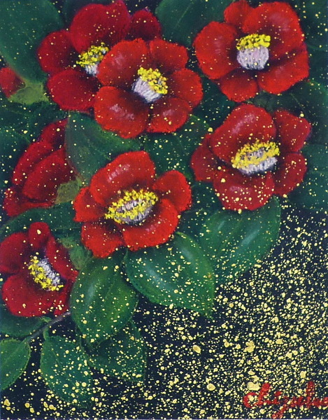 Funny画 赤い椿 Chizuko Art Meter