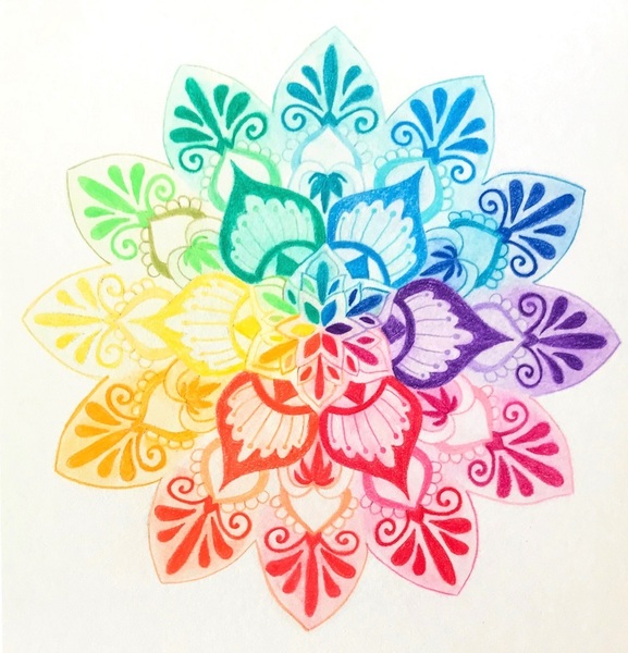 イラスト画 マンダラ 七色 彩湖 るい Art Meter