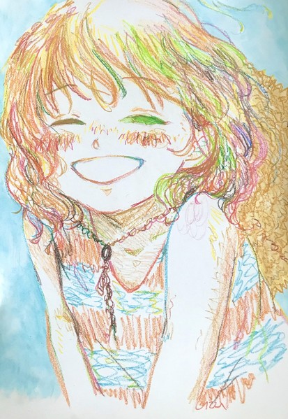 イラスト画 はしゃいだ笑顔の女の子 むしゅうりさこ Art Meter