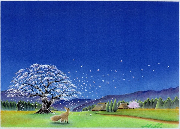 ランキング第1位 月と草原の油絵 初々しい 絵画